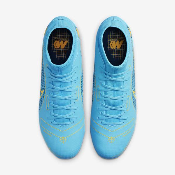 Blue / Orange Nike Mercurial Superfly 8 Academy MG Multi-Grounds Women's Football Shoes | NK324GHI