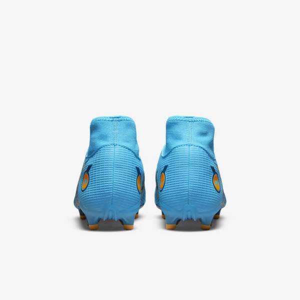 Blue / Orange Nike Mercurial Superfly 8 Academy MG Multi-Grounds Women's Football Shoes | NK324GHI