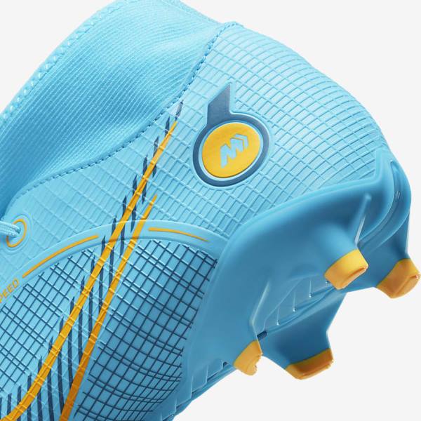 Blue / Orange Nike Mercurial Superfly 8 Academy MG Multi-Grounds Women's Football Shoes | NK324GHI