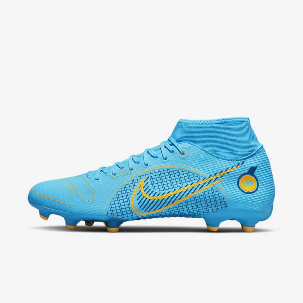 Blue / Orange Nike Mercurial Superfly 8 Academy MG Multi-Grounds Women\'s Football Shoes | NK324GHI