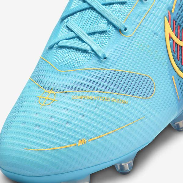 Blue / Orange Nike Mercurial Superfly 8 Elite SG-PRO Anti-Clog Traction Soft-Ground Men's Football Shoes | NK324ZHX