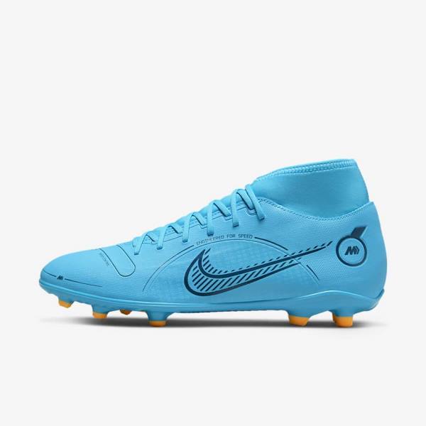 Blue / Orange Nike Mercurial Superfly 8 Club MG Multi-Grounds Men\'s Football Shoes | NK697WYV