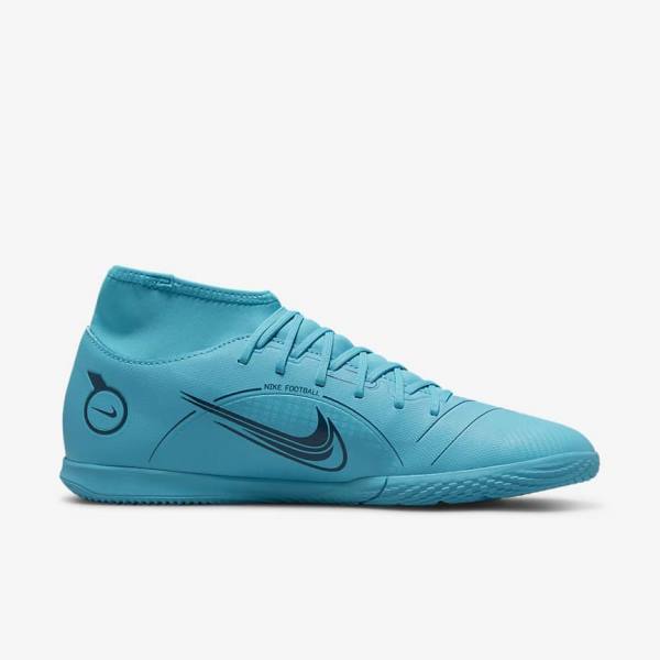 Blue / Orange Nike Mercurial Superfly 8 Club IC Indoor Court Women's Football Shoes | NK729OJV