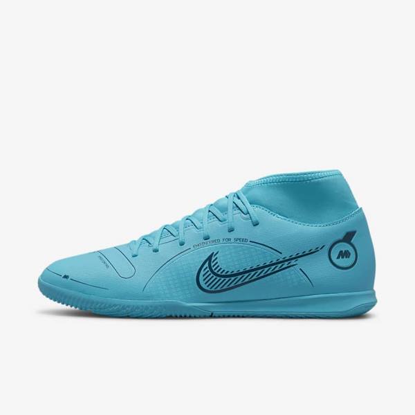 Blue / Orange Nike Mercurial Superfly 8 Club IC Indoor Court Women\'s Football Shoes | NK729OJV