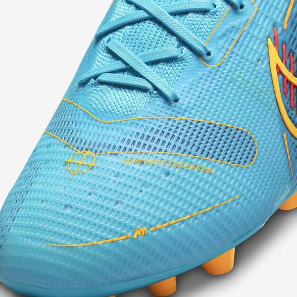 Blue / Orange Nike Mercurial Superfly 8 Elite AG Artificial-Grasss Men's Football Shoes | NK783XIM