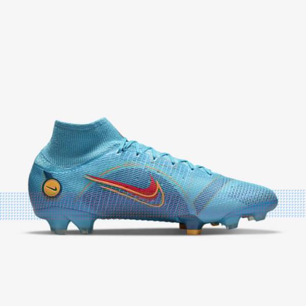 Blue / Orange Nike Mercurial Superfly 8 Elite FG Firm-Grounds Men's Football Shoes | NK869ELO