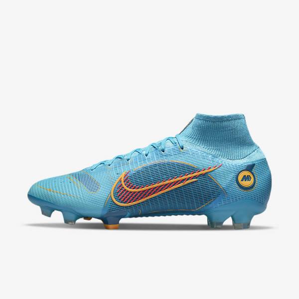 Blue / Orange Nike Mercurial Superfly 8 Elite FG Firm-Grounds Men\'s Football Shoes | NK869ELO