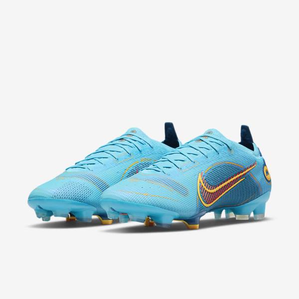 Blue / Orange Nike Mercurial Vapor 14 Elite FG Firm-Grounds Men's Football Shoes | NK129SBJ