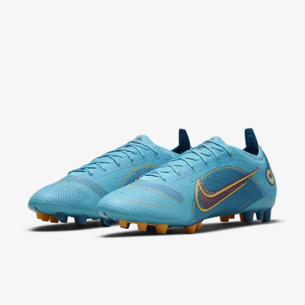 Blue / Orange Nike Mercurial Vapor 14 Elite AG Artificial-Grounds Men's Football Shoes | NK136KCG