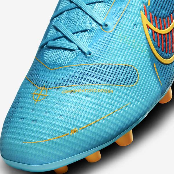 Blue / Orange Nike Mercurial Vapor 14 Elite AG Artificial-Grounds Men's Football Shoes | NK136KCG