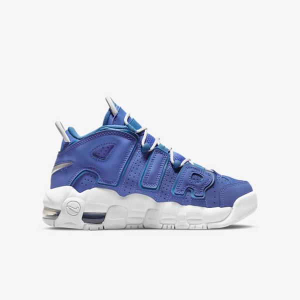 Blue / White Nike Air More Uptempo Older Kids' Sneakers | NK347JTR