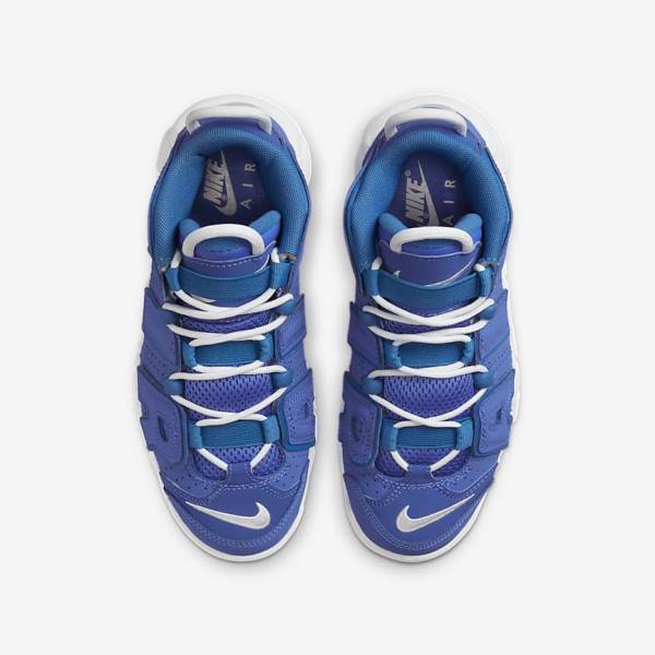 Blue / White Nike Air More Uptempo Older Kids' Sneakers | NK347JTR