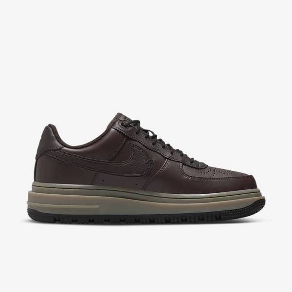 Brown / Black / Dark Brown Nike Air Force 1 Luxe Men's Sneakers | NK548JQT