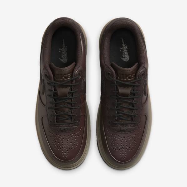 Brown / Black / Dark Brown Nike Air Force 1 Luxe Men's Sneakers | NK548JQT