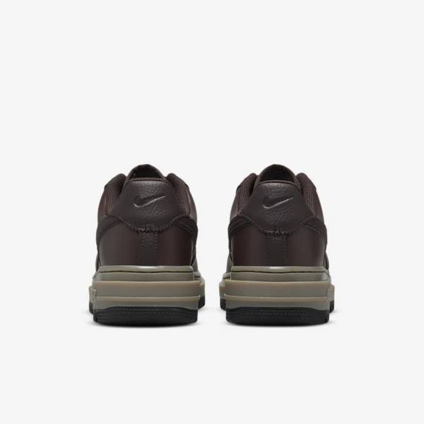 Brown / Black / Dark Brown Nike Air Force 1 Luxe Men's Sneakers | NK548JQT