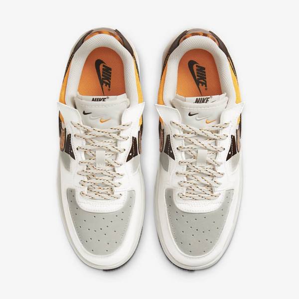 Brown / Light Beige / Yellow Nike Air Force 1 Fontanka Women's Sneakers | NK502QNS