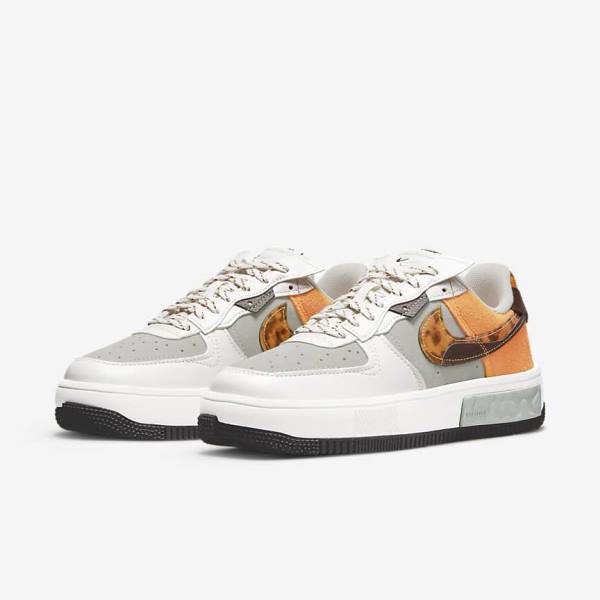 Brown / Light Beige / Yellow Nike Air Force 1 Fontanka Women's Sneakers | NK502QNS