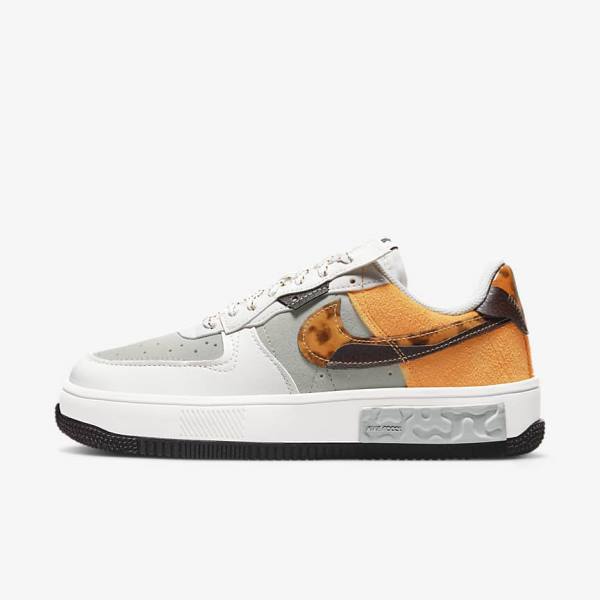 Brown / Light Beige / Yellow Nike Air Force 1 Fontanka Women\'s Sneakers | NK502QNS