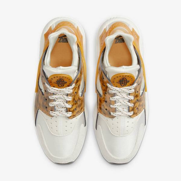 Brown / Light Beige / Yellow Nike Air Huarache Women's Sneakers | NK589EYM