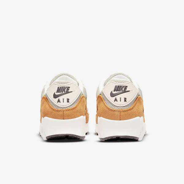 Brown / Light Beige / Yellow Nike Air Max 90 Women's Sneakers | NK409AJV