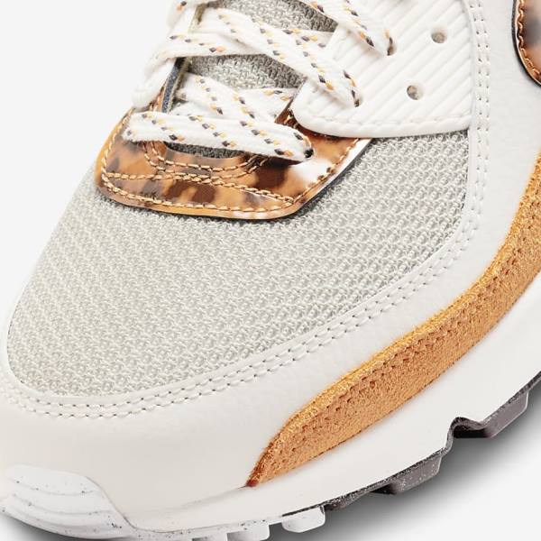 Brown / Light Beige / Yellow Nike Air Max 90 Women's Sneakers | NK409AJV