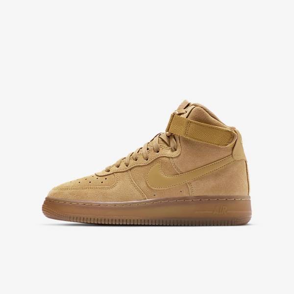 Brown / Light Brown Nike Air Force 1 High LV8 3 Older Kids\' Sneakers | NK132XZH