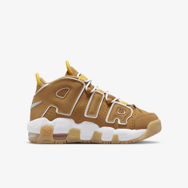 Brown / Light Brown / White Nike Air More Uptempo Older Kids' Sneakers | NK745UWP