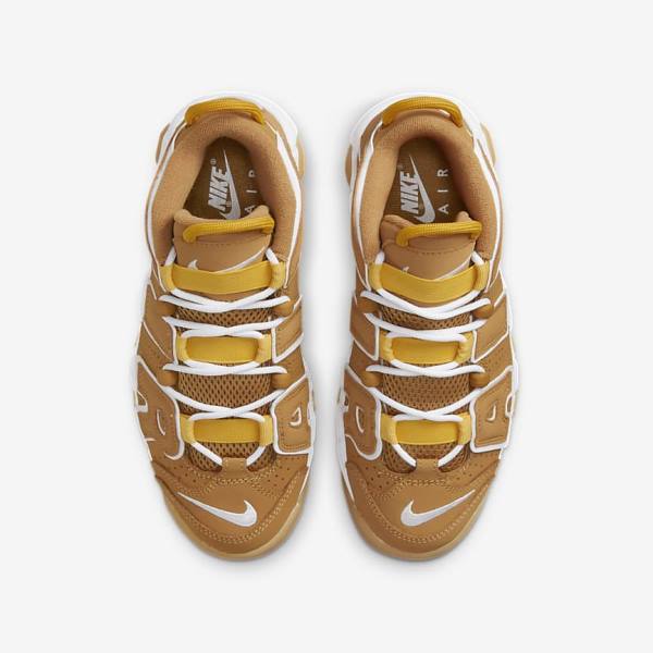 Brown / Light Brown / White Nike Air More Uptempo Older Kids' Sneakers | NK745UWP