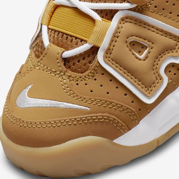 Brown / Light Brown / White Nike Air More Uptempo Older Kids' Sneakers | NK745UWP