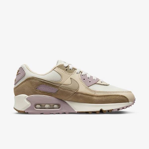 Brown / Light Purple / Khaki Nike Air Max 90 Women's Sneakers | NK948GAX