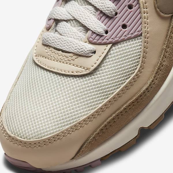 Brown / Light Purple / Khaki Nike Air Max 90 Women's Sneakers | NK948GAX