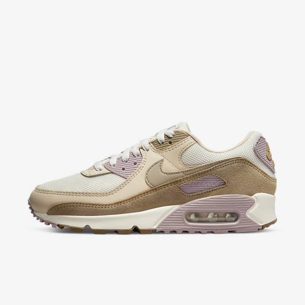 Brown / Light Purple / Khaki Nike Air Max 90 Women\'s Sneakers | NK948GAX