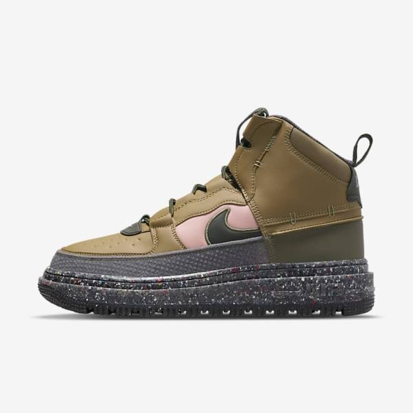 Brown / Olive / Pink Nike Air Force 1 Boot Men\'s Sneakers | NK728AZW