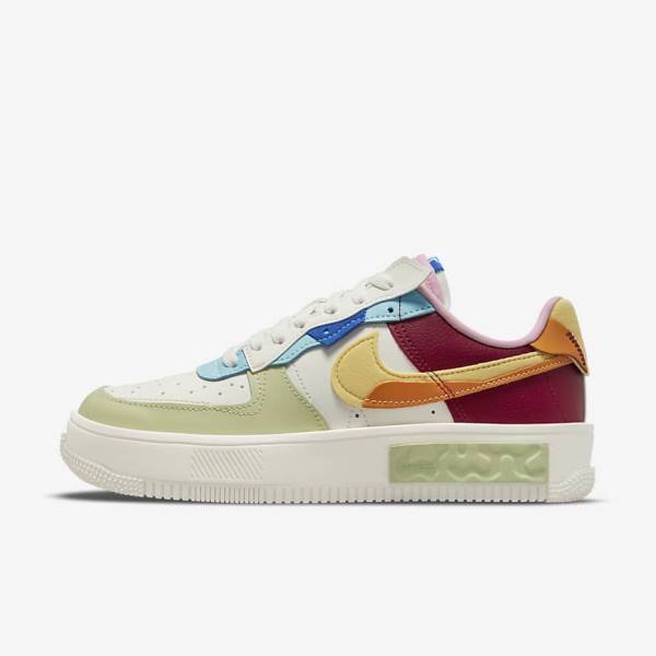 Burgundy / Gold Nike Air Force 1 Fontanka Women\'s Sneakers | NK385VNO