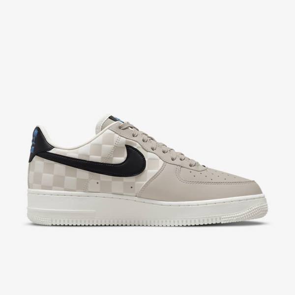 Cream / Black / Black Nike Air Force 1 07 QS Men's Sneakers | NK301MQT