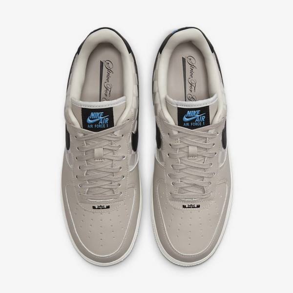 Cream / Black / Black Nike Air Force 1 07 QS Men's Sneakers | NK301MQT