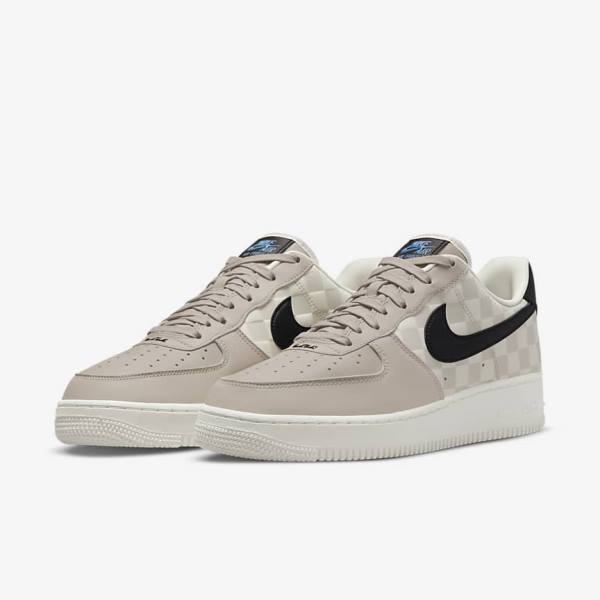 Cream / Black / Black Nike Air Force 1 07 QS Men's Sneakers | NK301MQT