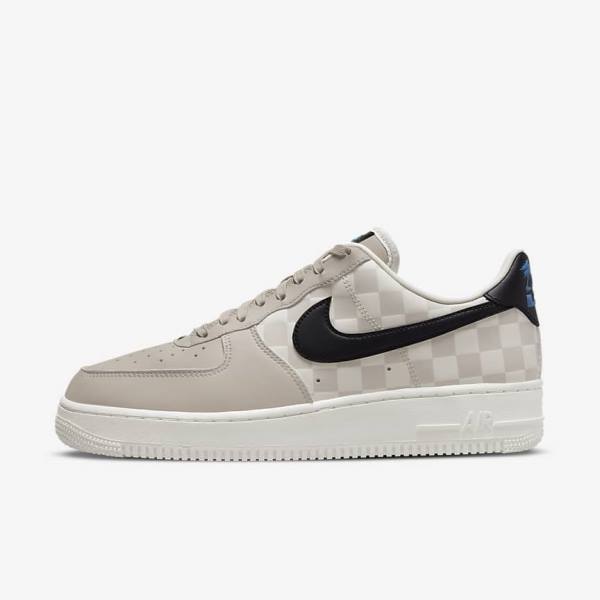 Cream / Black / Black Nike Air Force 1 07 QS Men\'s Sneakers | NK301MQT