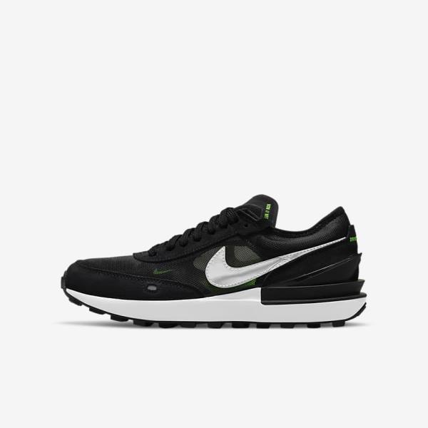 Dark Grey / Black / Green Nike Waffle One Older Kids\' Sneakers | NK036TVB