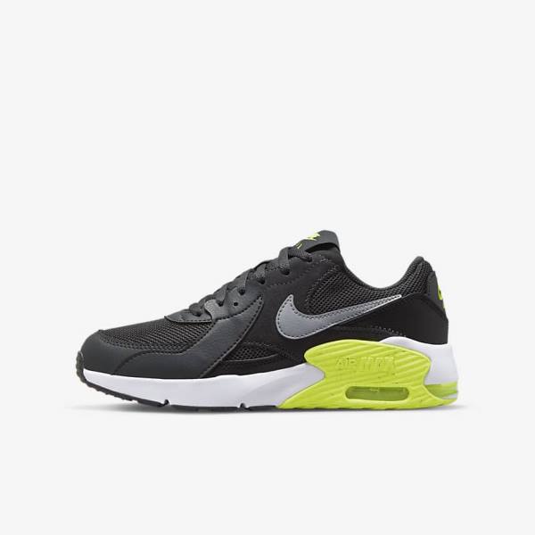 Dark Grey / Black / Grey Nike Air Max Excee Older Kids\' Sneakers | NK072PIG