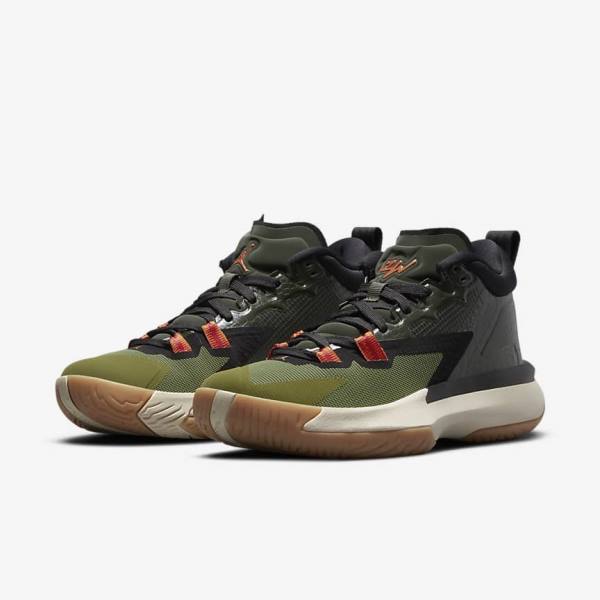 Dark Grey Green / Black Nike Zion 1 Older Kids' Sneakers | NK714UWO