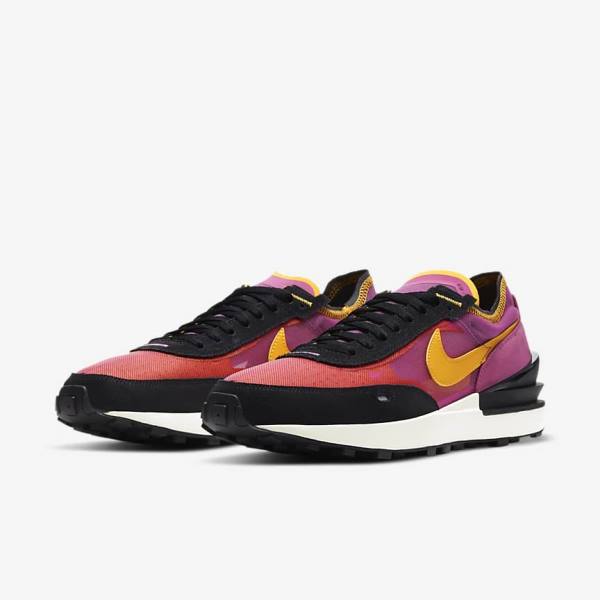 Fuchsia / Black / Gold Nike Waffle One Men's Sneakers | NK762DSW