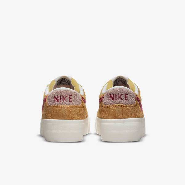 Gold / Pink / Burgundy Nike Blazer Low Platform Women's Sneakers | NK130GAB