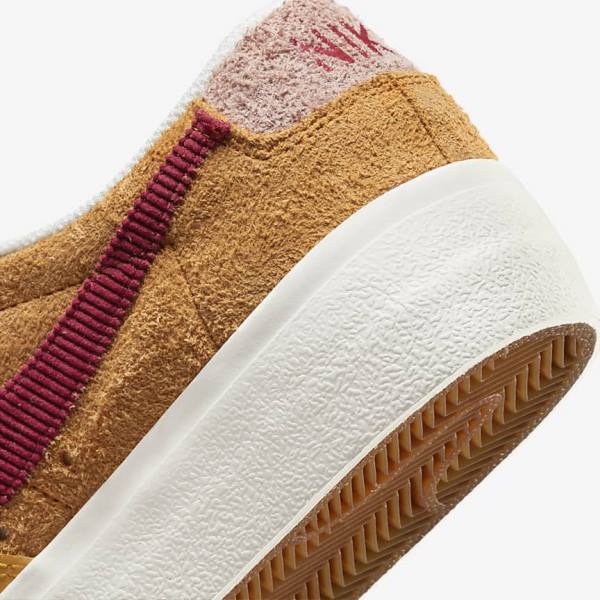 Gold / Pink / Burgundy Nike Blazer Low Platform Women's Sneakers | NK130GAB