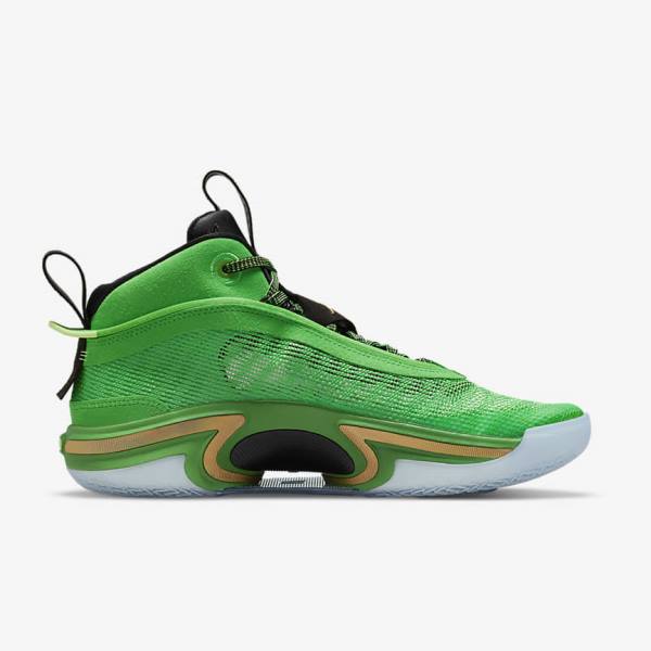 Green / Black / Light Green / Metal Gold Nike Air Jordan XXXVI Men's Jordan Shoes | NK165FOK