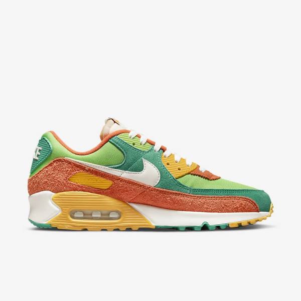 Green / Orange / Green Nike Air Max 90 SE Men's Sneakers | NK039EYT