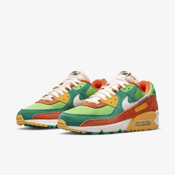 Green / Orange / Green Nike Air Max 90 SE Men's Sneakers | NK039EYT