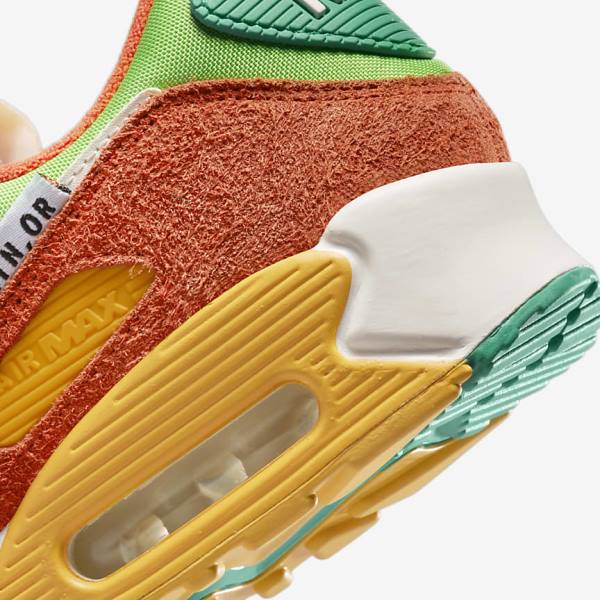 Green / Orange / Green Nike Air Max 90 SE Men's Sneakers | NK039EYT