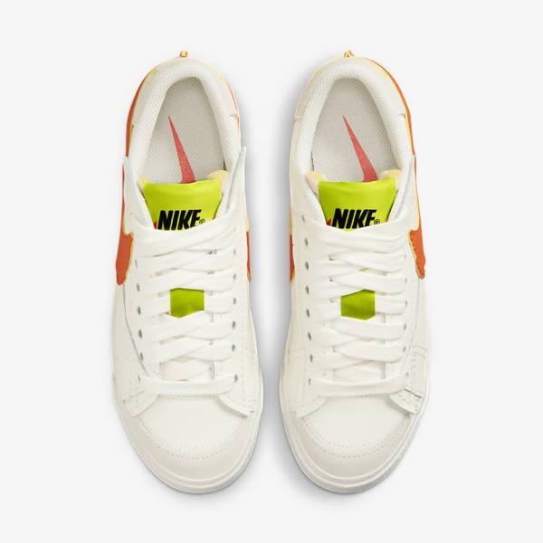 Green / Orange Nike Blazer Low 77 Jumbo Women's Sneakers | NK328PGJ