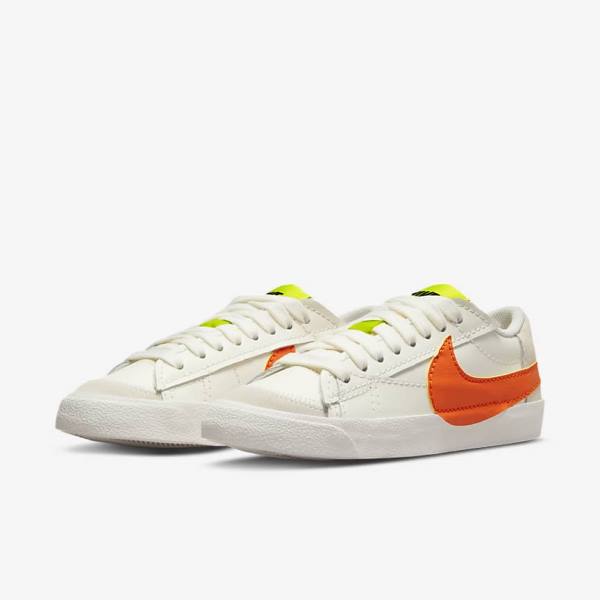 Green / Orange Nike Blazer Low 77 Jumbo Women's Sneakers | NK328PGJ